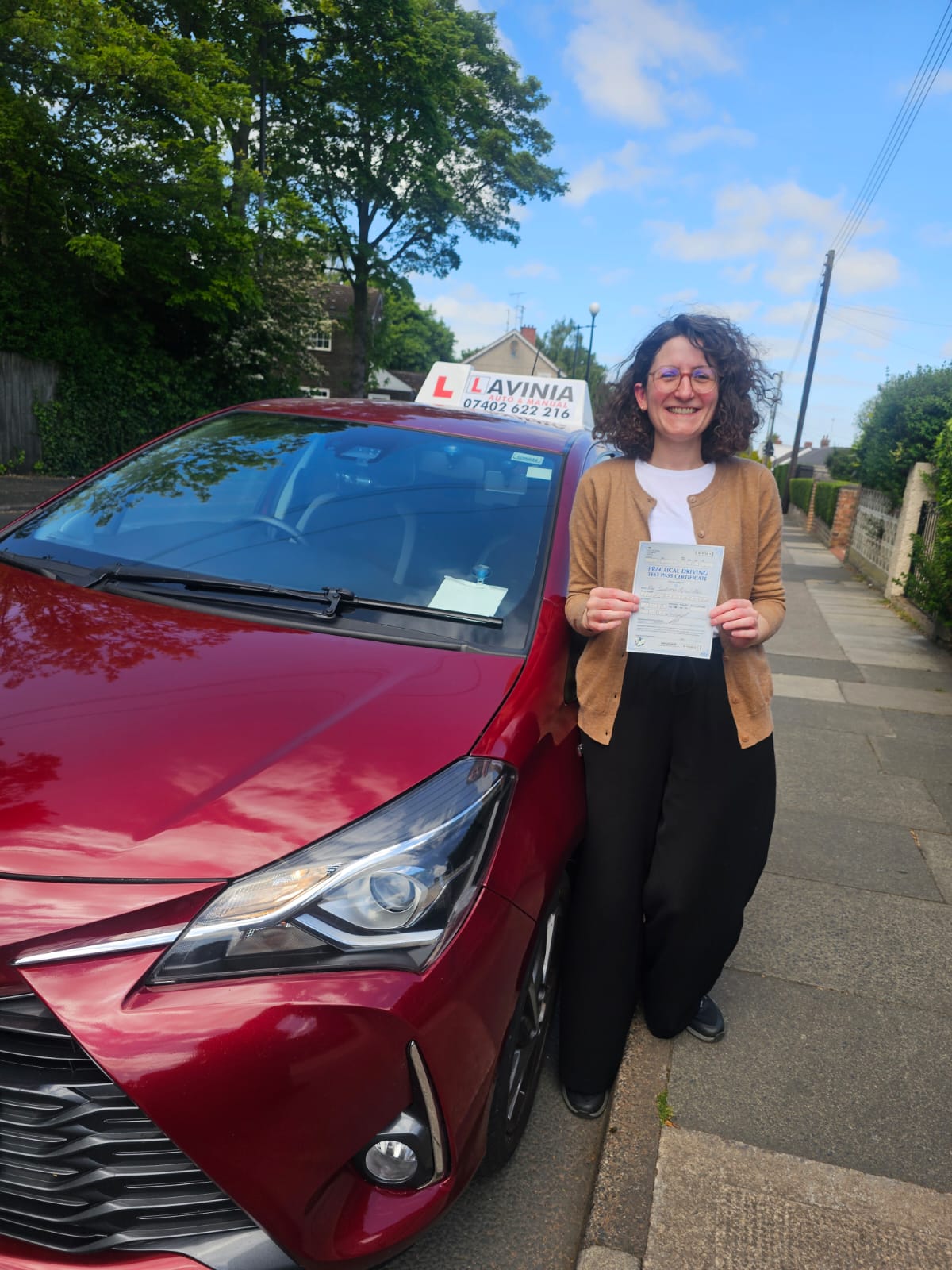 Happy student SC who passed driving test Newcastle